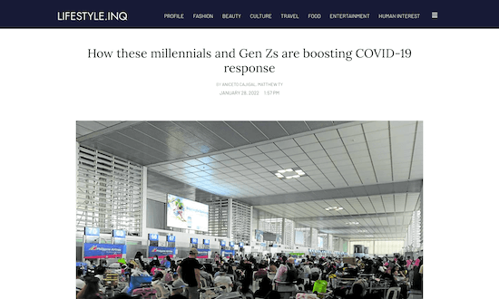 How these millennials and Gen Zs are boosting COVID-19 response - Philippine Daily Inquirer Lifestyle